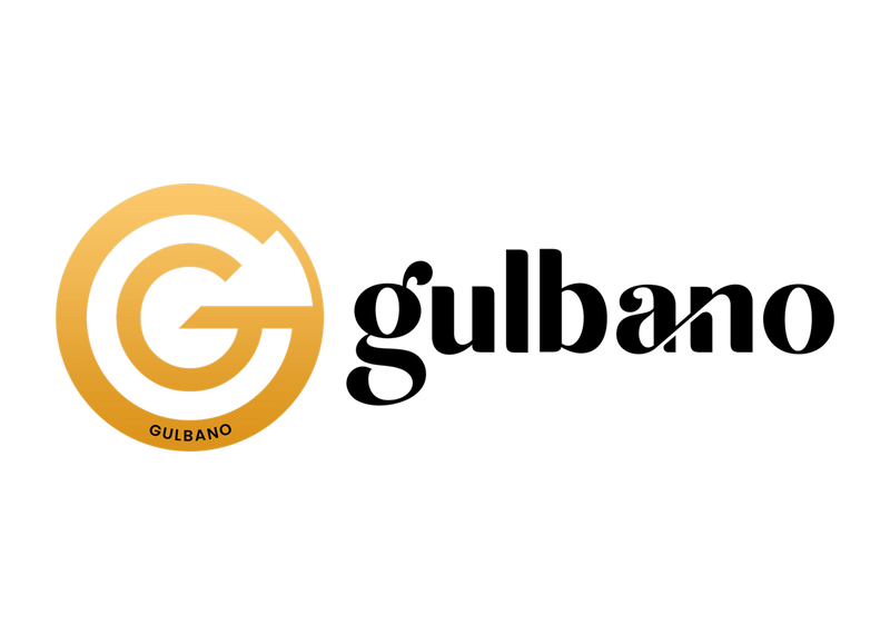 Gulbano logo with a gold and black design on a white background