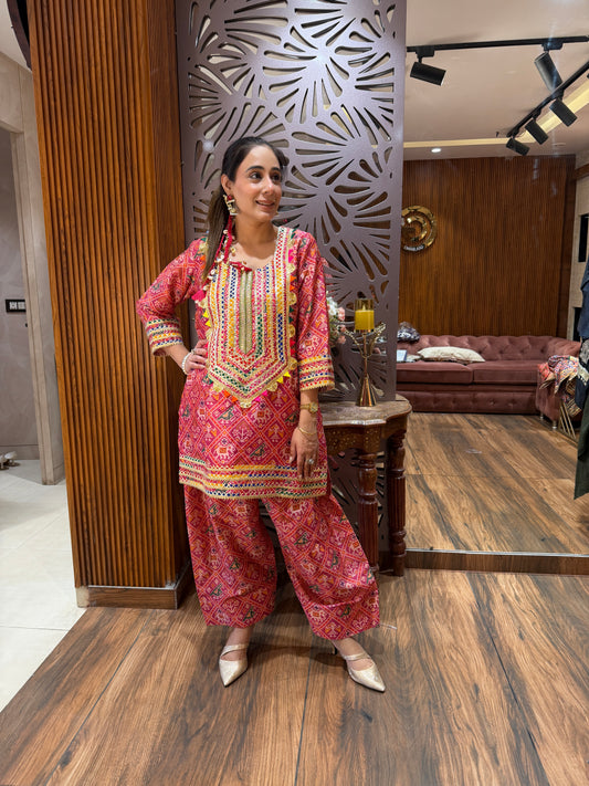Embellished Patola-Print Tunic & Salwar Set