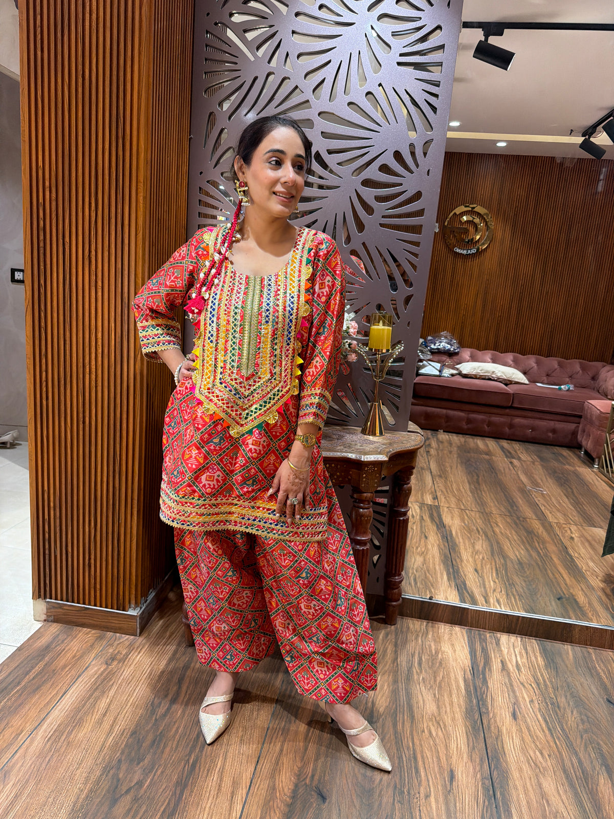 Embellished Patola-Print Tunic & Salwar Set