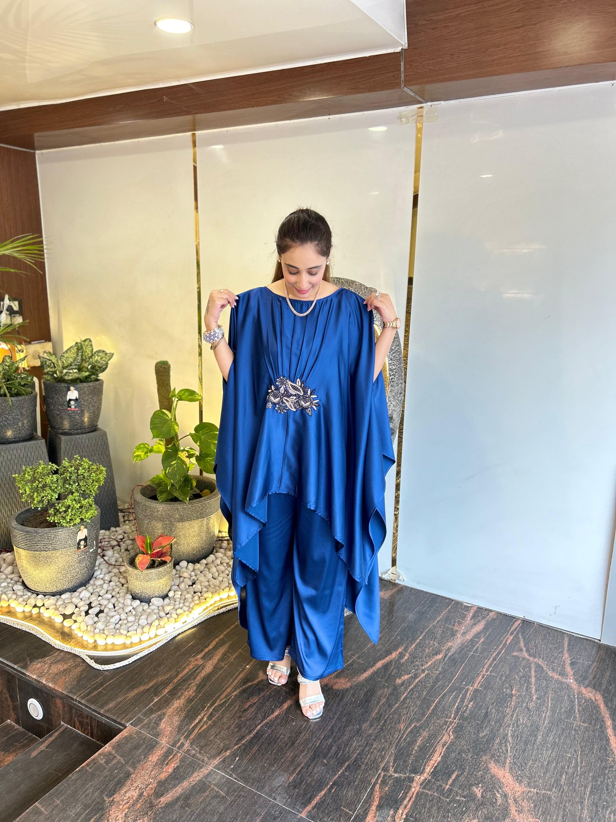 Mehreen Blue Kaftan Cord-Set