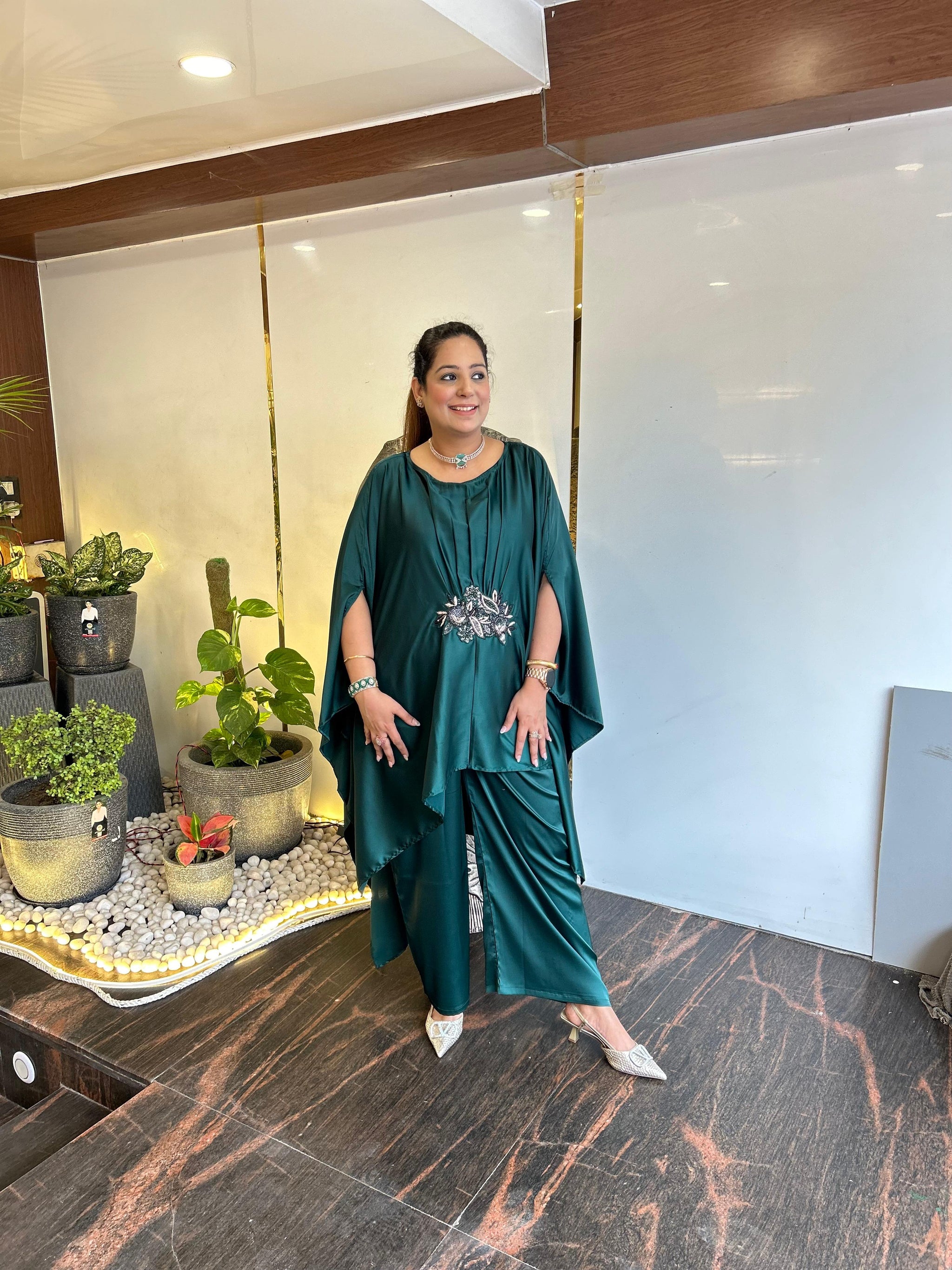 Mehreen Green Kaftan Cord