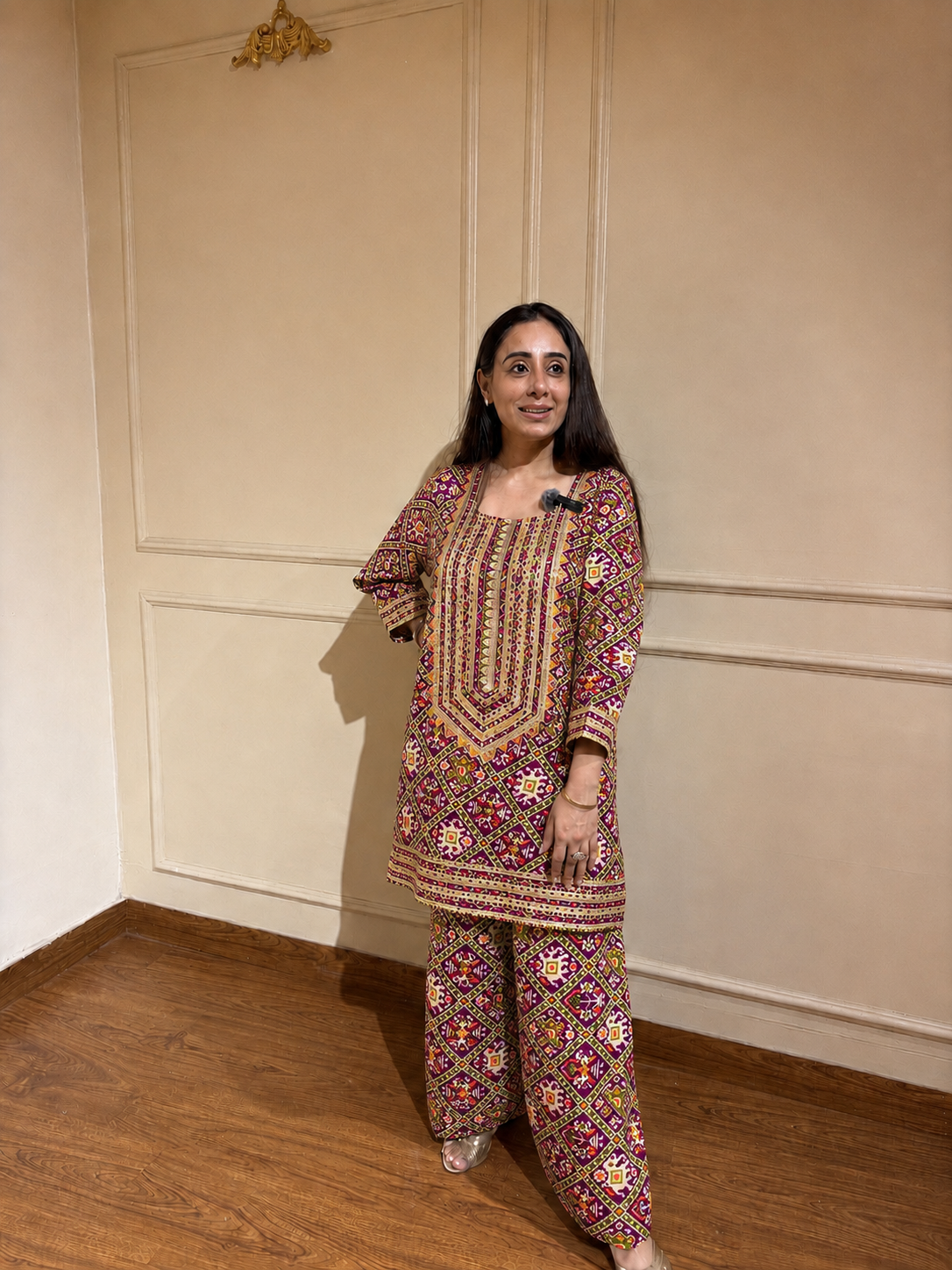 Embellished Patola-Print Tunic & Salwar Set
