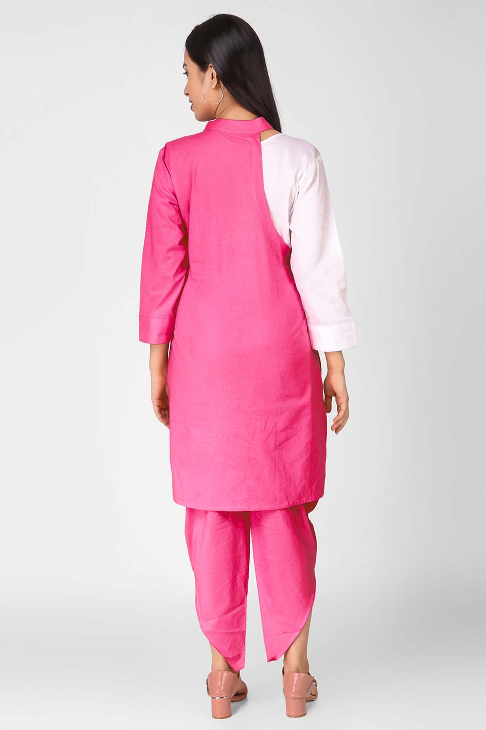 Leather Work Kurta With Cross Pants