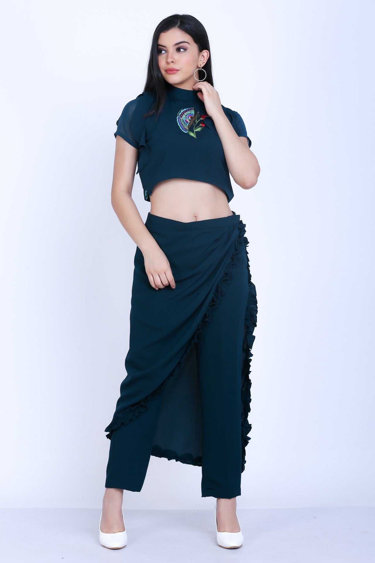 Crop Top With Drape Pants