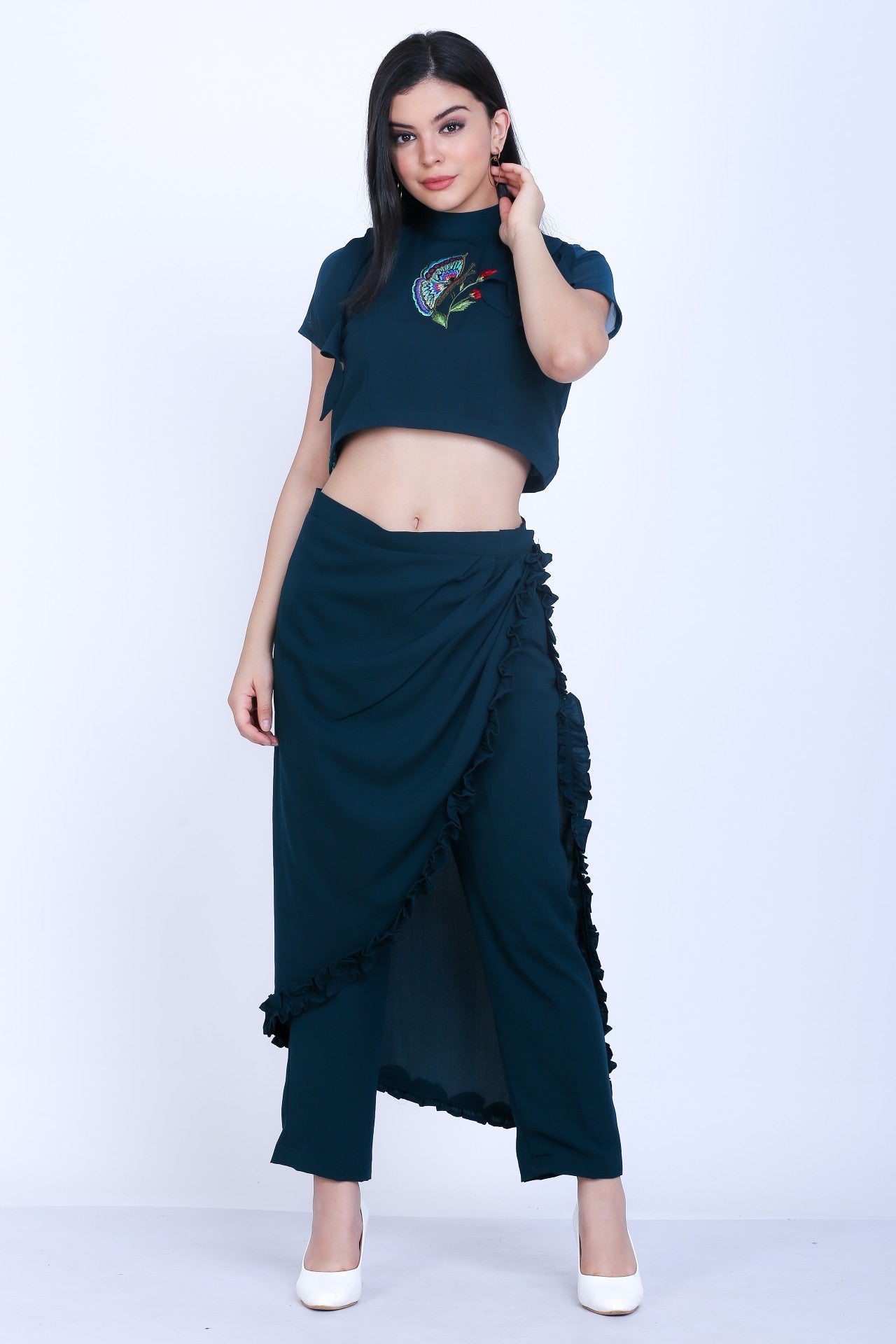 Crop Top With Drape Pants