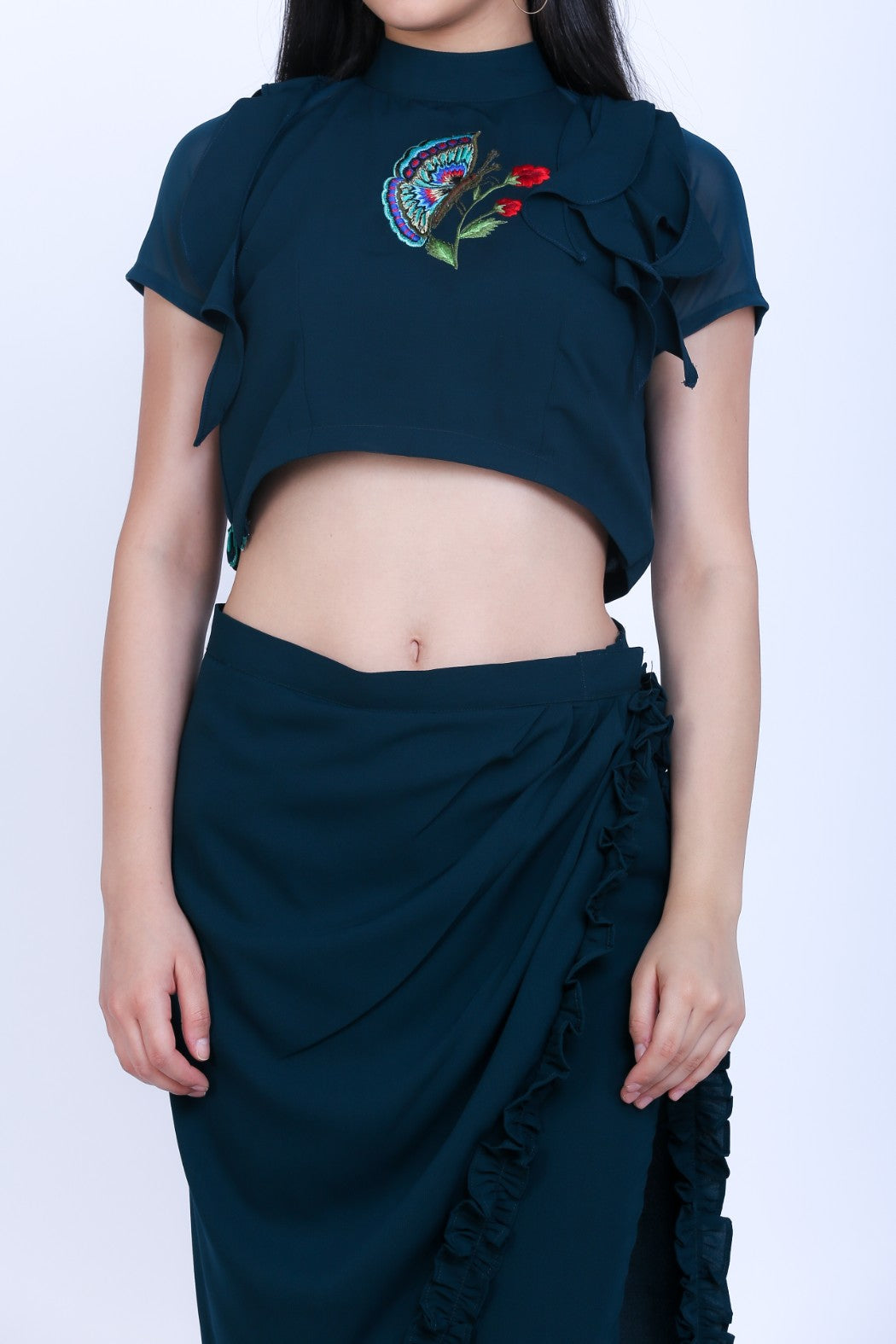 Crop Top With Drape Pants