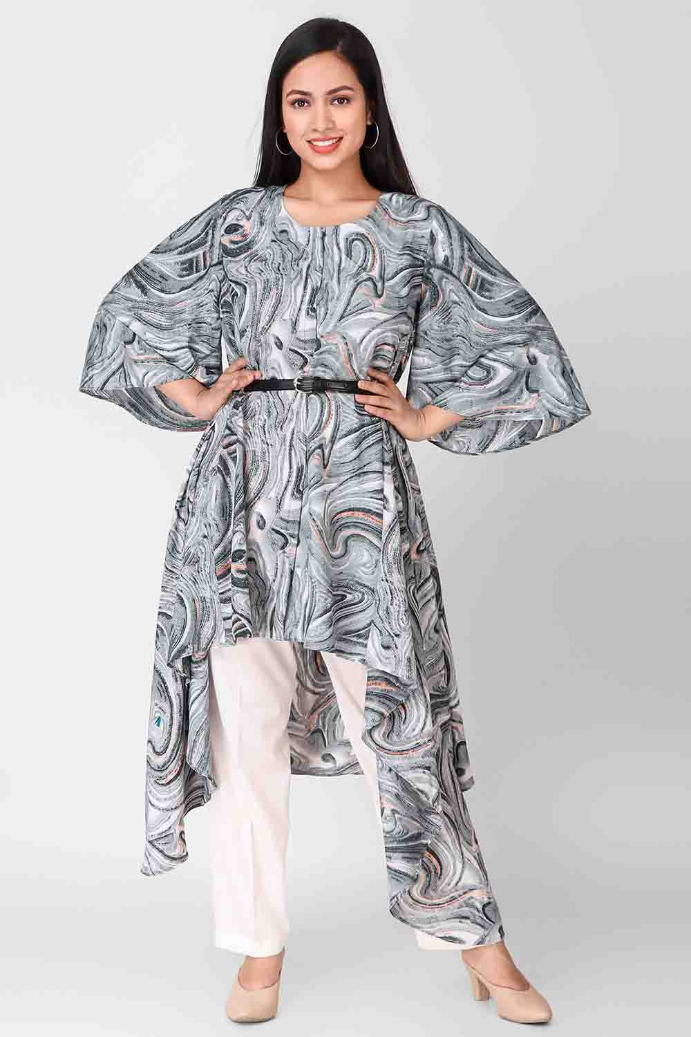 High Printed Tunic With Pants