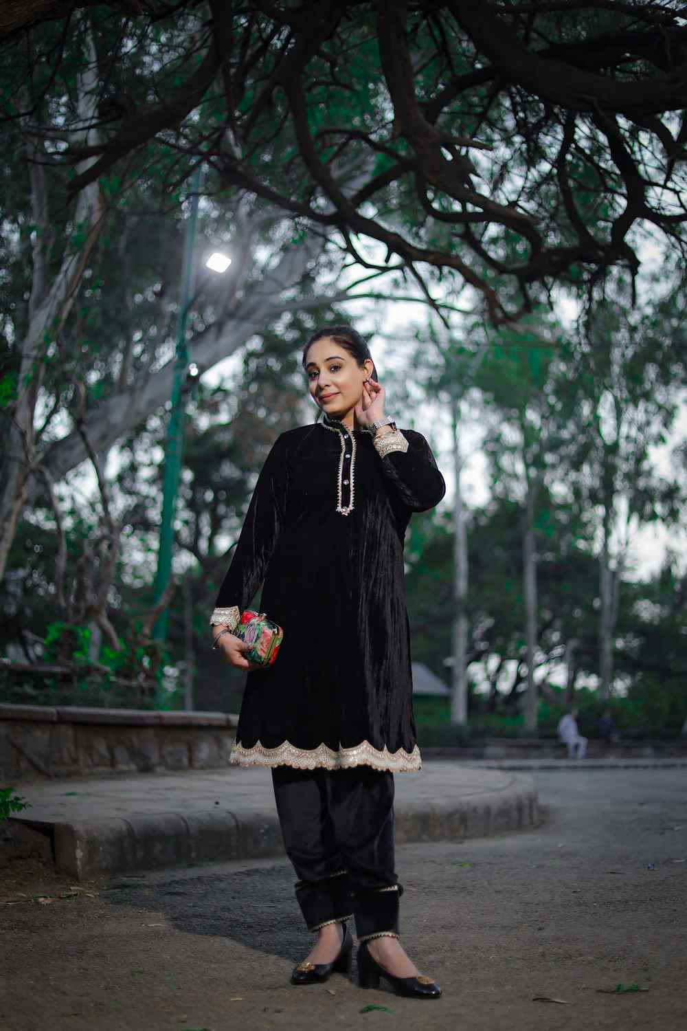 Black Velvet Co-ord Set With Salwar